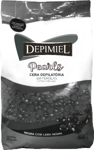 Cera Depilatória Depimiel Pearls Negra C/ Lama Negra Sistema Espanhol Em Pérolas 500g