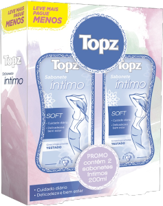 Sabonete Líquido Íntimo Topz Soft Embalagem C/ 2 Unidades 200ml Pague 1 Leve 2