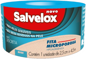 Fita Microporosa Salvelox Hipoalergênica P/ Peles Sensíveis 2,5cm X 4,5m Bege
