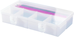 Caixa Organizadora Duo C/5 Divisórias C19,1x L11,2x A4,1cm Transparente Plasútil Ref 8668