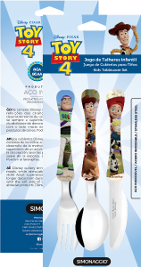 Conjunto De Talheres Kids Toy Story Inox Cabo Plástico Decorado 3 Peças Simonaggio Ref 4031039074217