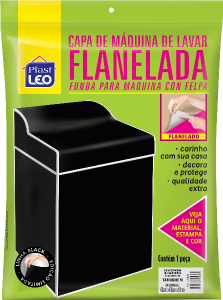 Capa De Máquina Flanelada Black M Preta Plast Leo Ref 730-M-Bl