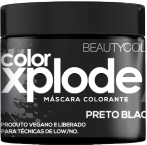 Máscara Colorante Beauty Color Xplode Vegana Preto Blackout 300g