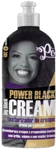 Creme P/ Pentear Soul Power Black Big Black Cream Texturizador De Crespos 500ml