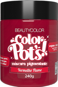 Máscara Pigmentante Beauty Color Pot´S Vegano Vermelho Flame 240g