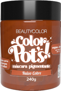 Máscara Pigmentante Beauty Color Pot´S Vegano Ruivo Cobre 240g