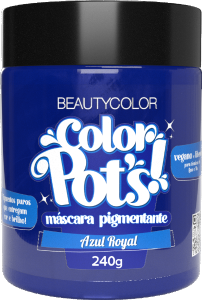 Máscara Pigmentante Beauty Color Pot´S Vegano Azul Royal 240g