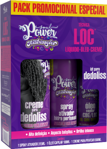 Kit Soul Power Técnica Loc Dedoliss Creme P/ Pentear + Óleo + Spray Ativador Hidra Perfumado