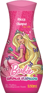Shampoo Ricca Barbie Reinos Mágicos S/ Parabenos P/ Todos Os Tipos De Cabelo 250ml