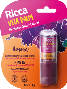Protetor Solar Labial Ricca Ffs 15 Vitamina C Amora Ref 3790