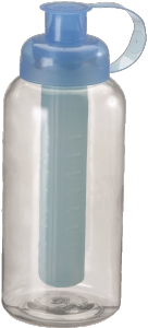 Garrafa Squeeze Plástico C/Tubo P/Gelo 600ml Transparente Plasduran R 470839