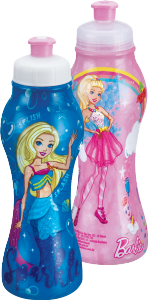 Garrafa Sleeve Barbie Plástico 450ml Cores Sortidas Plasduran R 470972