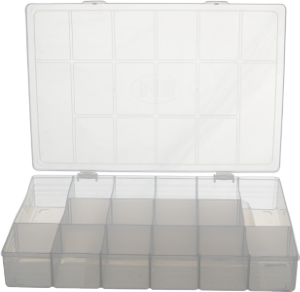 Box Organizador Prime C/ 16 Divisórias C22x L31x A5cm Transparente Plásticos Mb Ref 3194