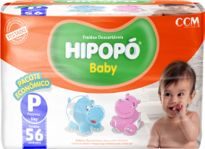 Fralda Hipopó Baby Pacote Econômico P 56 Unidades