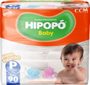 Fralda Hipopó Baby Mega Pacotão P 90 Unidades