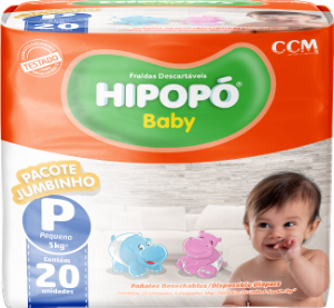 Fralda Hipopó Baby Jumbinho P 20 Unidades